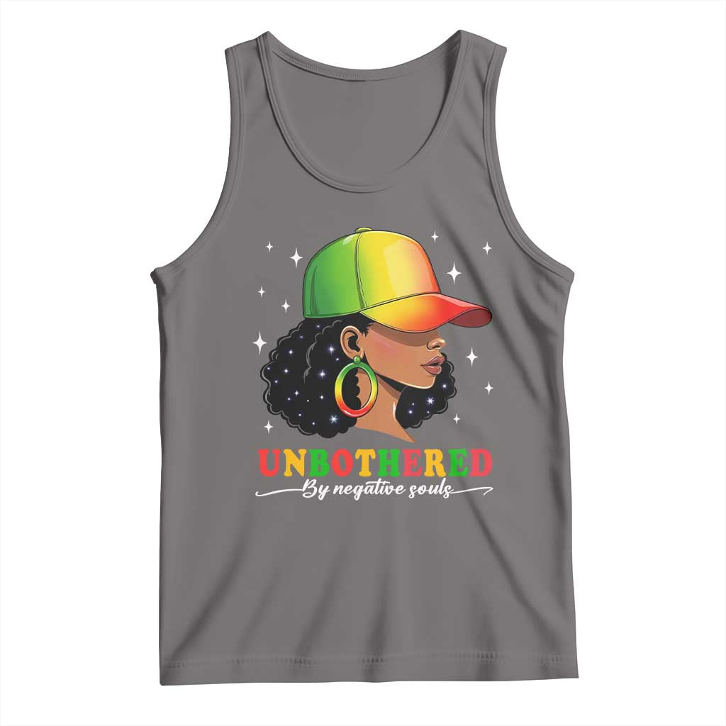 Afro African American Tank Top Unbothered By Negative Souls Black Sassy Queen TS14 Deep Heather Print Your Wear