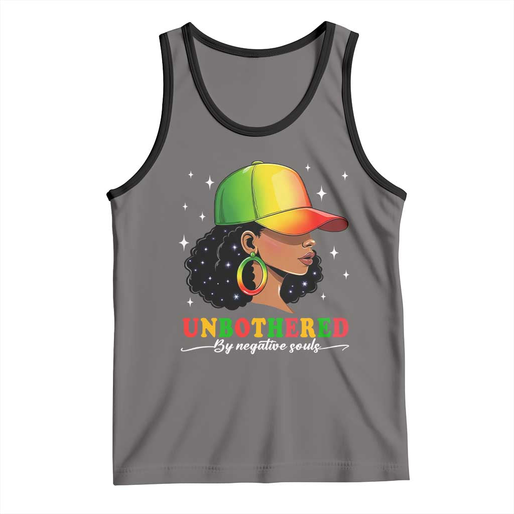 Afro African American Tank Top Unbothered By Negative Souls Black Sassy Queen TS14 Deep Heather Black Print Your Wear