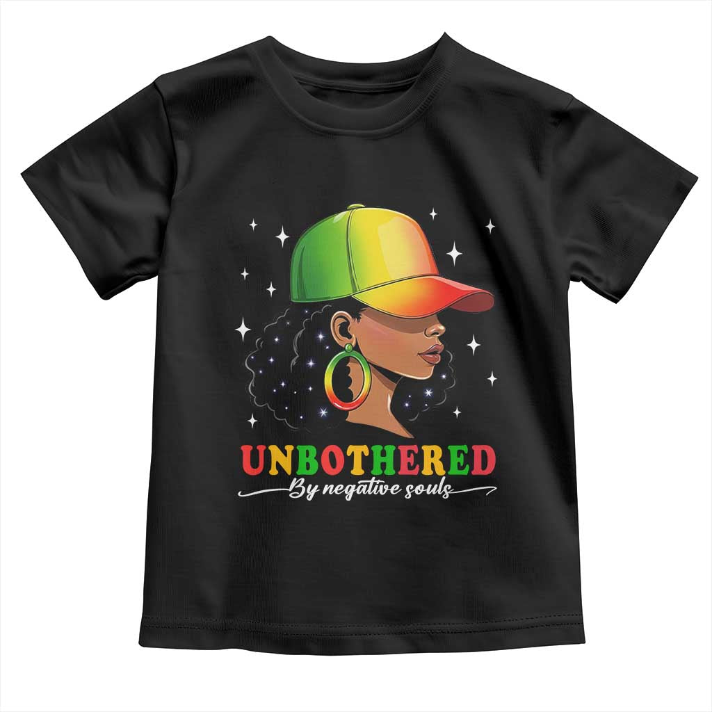 Afro African American Toddler T Shirt Unbothered By Negative Souls Black Sassy Queen TS14 Black Print Your Wear
