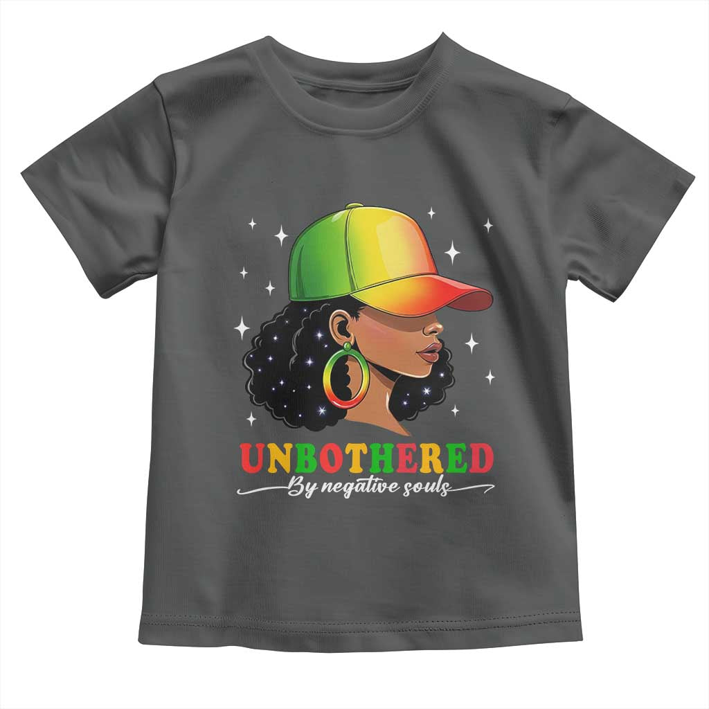 Afro African American Toddler T Shirt Unbothered By Negative Souls Black Sassy Queen TS14 Dark Heather Print Your Wear
