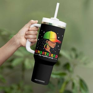 Afro African American Tumbler With Handle Unbothered By Negative Souls Black Sassy Queen TS14 Print Your Wear