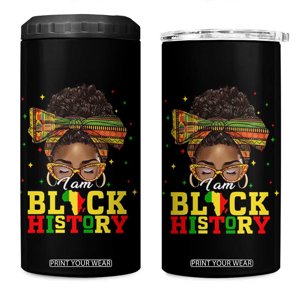 Black History Month 4 in 1 Can Cooler Tumbler Messy Pun Afro African American TS14 One Size: 16 oz Black Print Your Wear