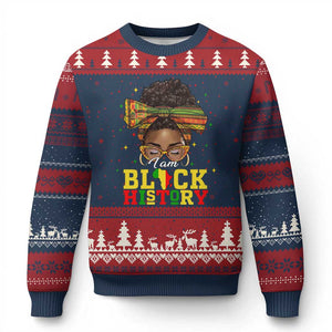 Black History Month Ugly Christmas Sweater Messy Pun Afro African American TS14 Navy Red Print Your Wear