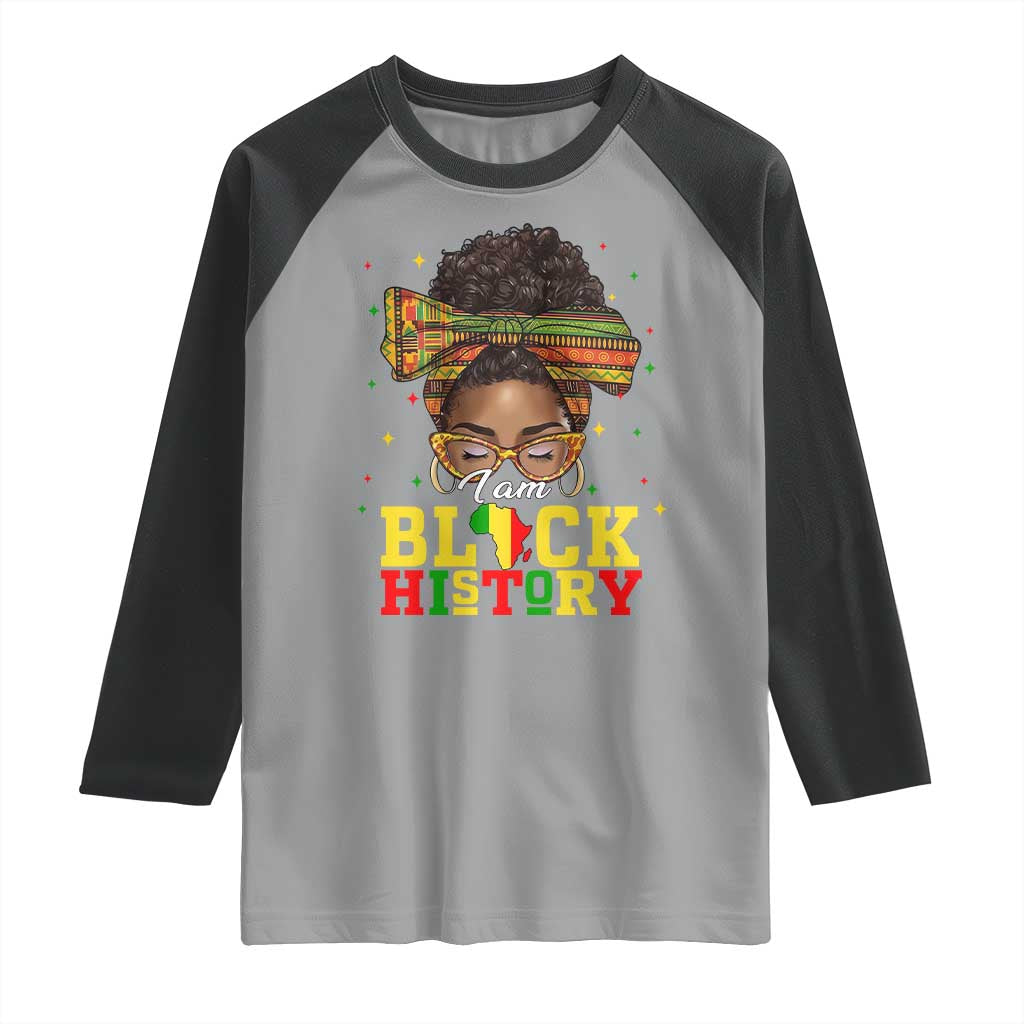 Black History Month Raglan Shirt Messy Pun Afro African American TS14 Sport Gray Black Print Your Wear