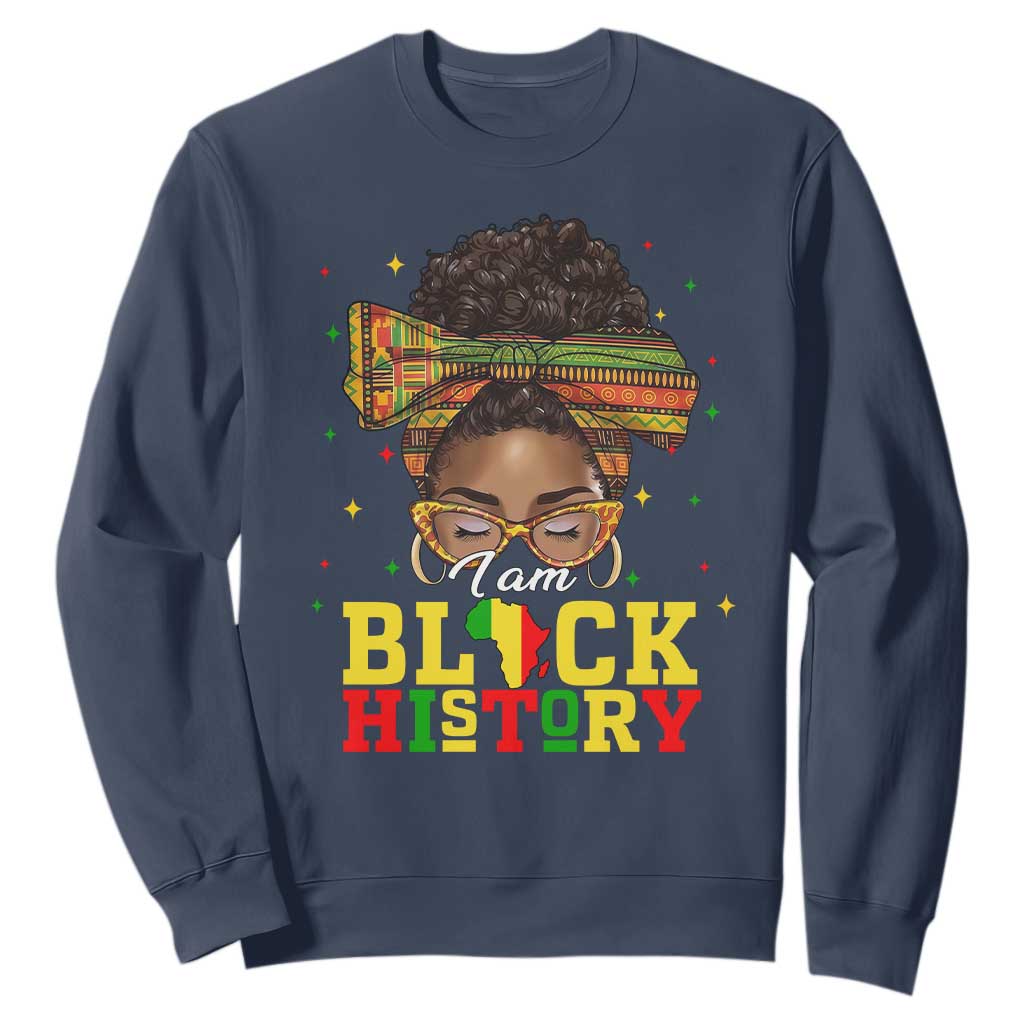 Black History Month Sweatshirt Messy Pun Afro African American TS14 Navy Print Your Wear