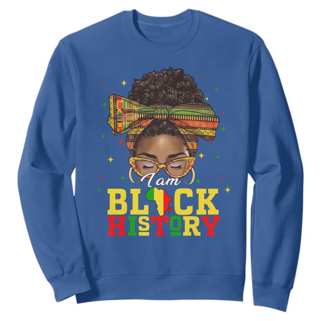 Black History Month Sweatshirt Messy Pun Afro African American TS14 Royal Blue Print Your Wear