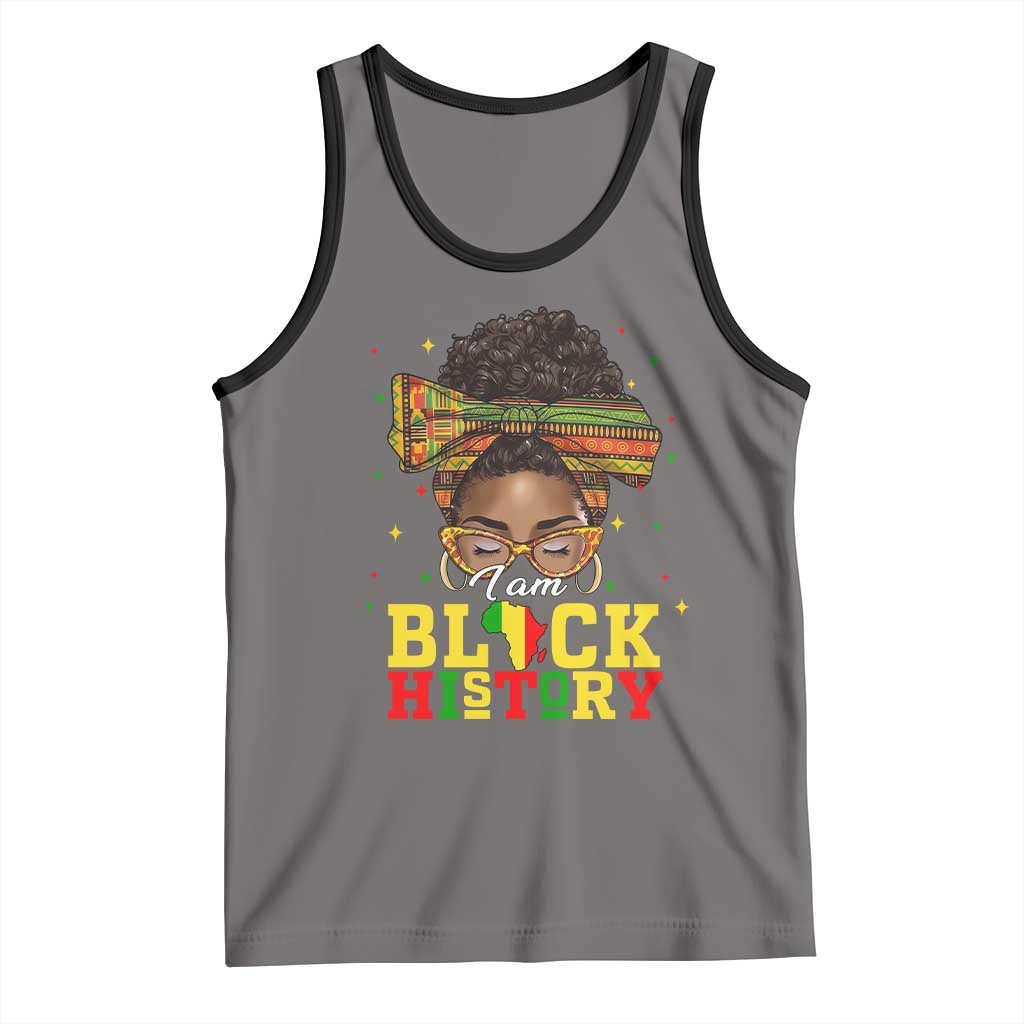 Black History Month Tank Top Messy Pun Afro African American TS14 Deep Heather Black Print Your Wear