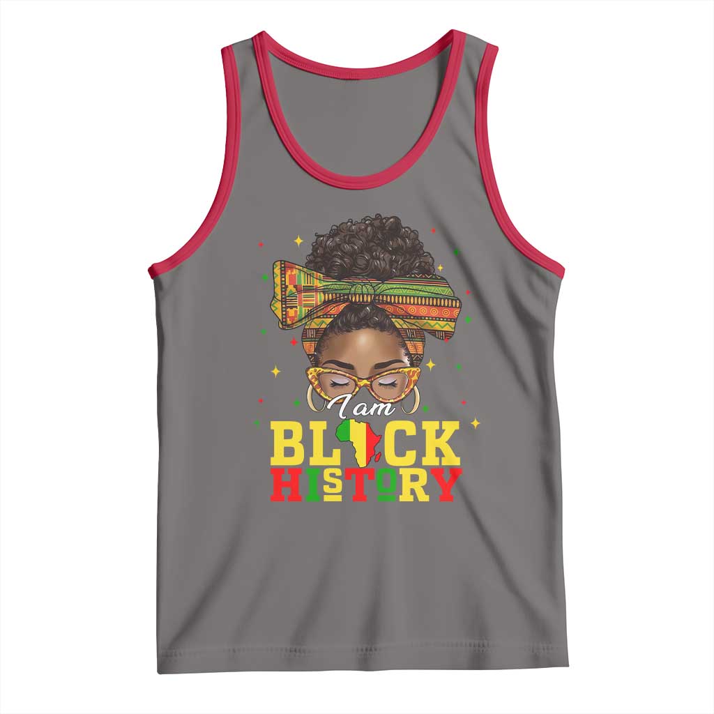 Black History Month Tank Top Messy Pun Afro African American TS14 Deep Heather Red Print Your Wear