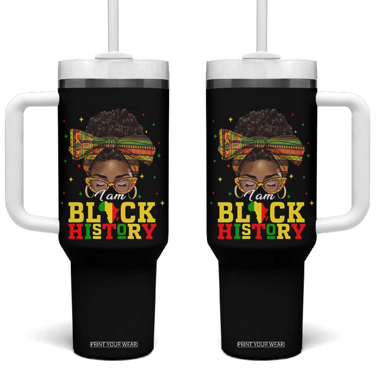 Black History Month Tumbler With Handle Messy Pun Afro African American TS14 One Size: 40 oz Black Print Your Wear