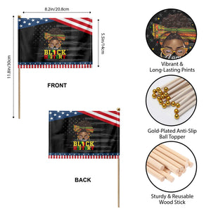 Black History Month Patriotic Handheld Flag Messy Pun Afro African American