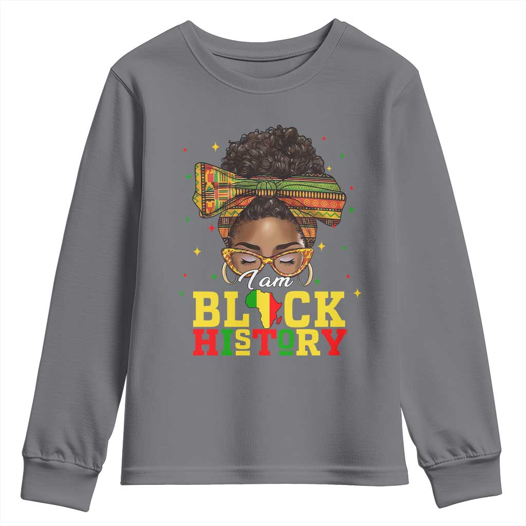 Black History Month Youth Sweatshirt Messy Pun Afro African American TS14 Charcoal Print Your Wear
