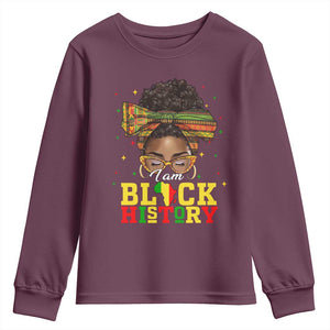 Black History Month Youth Sweatshirt Messy Pun Afro African American TS14 Maroon Print Your Wear