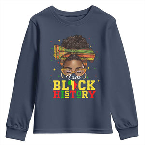 Black History Month Youth Sweatshirt Messy Pun Afro African American TS14 Navy Print Your Wear