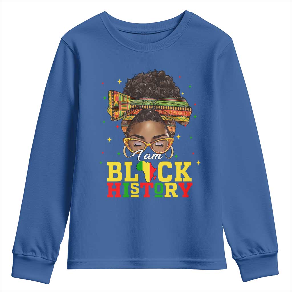 Black History Month Youth Sweatshirt Messy Pun Afro African American TS14 Royal Blue Print Your Wear