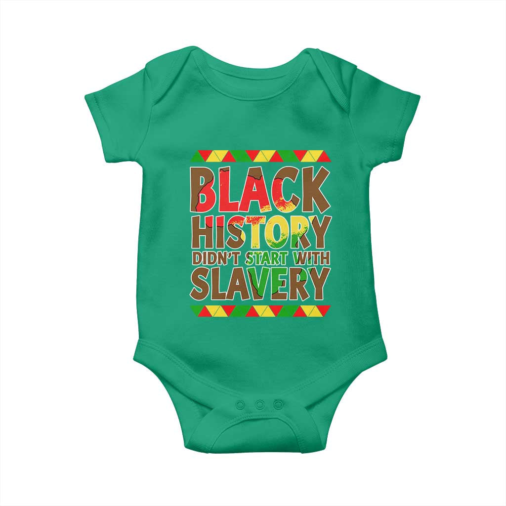 Black History Month Baby Onesie Black History Month Didn't Start With Slavery TS14 Irish Green Print Your Wear