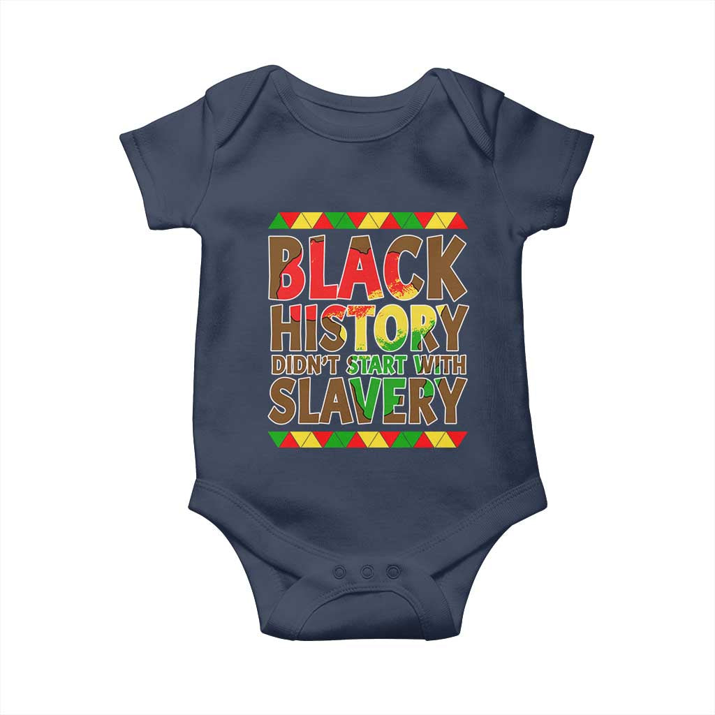 Black History Month Baby Onesie Black History Month Didn't Start With Slavery TS14 Navy Print Your Wear