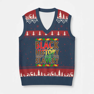Black History Month V-Neck Knit Sweater Vest Black History Month Didn't Start With Slavery TS14 Navy Red Print Your Wear