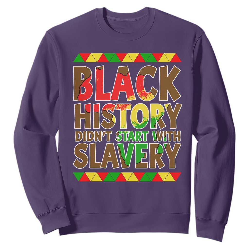 Black History Month Sweatshirt Black History Month Didn't Start With Slavery TS14 Purple Print Your Wear