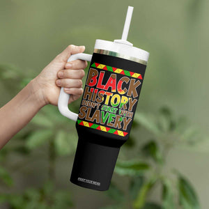 Black History Month Tumbler With Handle Black History Month Didn't Start With Slavery TS14 Print Your Wear