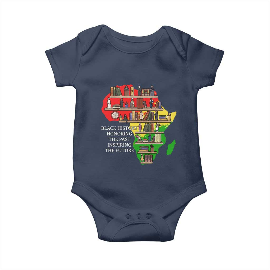 Black History Teacher Baby Onesie Black History Honoring The Past Inspiring The Future TS14 Navy Print Your Wear
