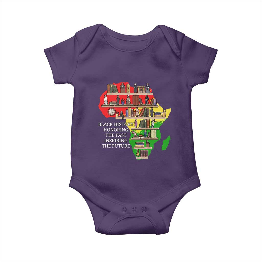 Black History Teacher Baby Onesie Black History Honoring The Past Inspiring The Future TS14 Purple Print Your Wear
