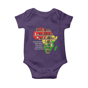 Black History Teacher Baby Onesie Black History Honoring The Past Inspiring The Future TS14 Purple Print Your Wear