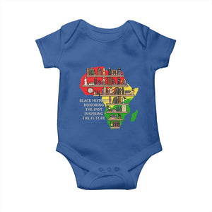 Black History Teacher Baby Onesie Black History Honoring The Past Inspiring The Future TS14 Royal Blue Print Your Wear