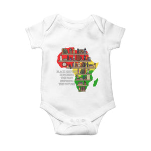 Black History Teacher Baby Onesie Black History Honoring The Past Inspiring The Future TS14 White Print Your Wear