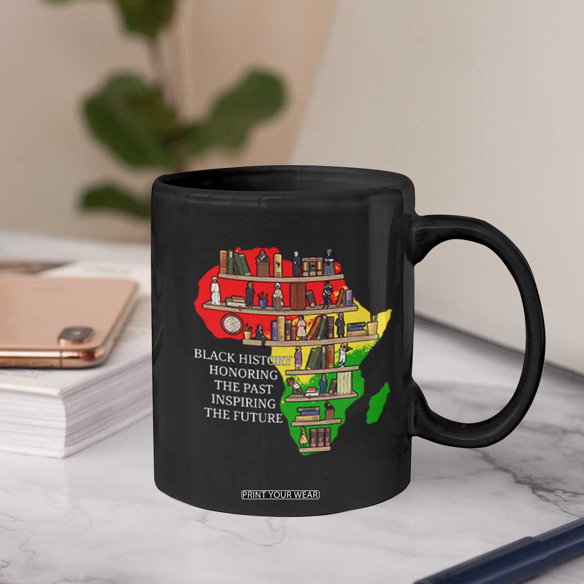 Black History Teacher Coffee Mug Black History Honoring The Past Inspiring The Future TS14 Print Your Wear