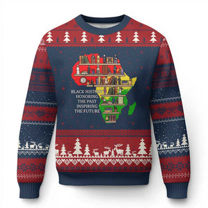 Black History Teacher Ugly Christmas Sweater Black History Honoring The Past Inspiring The Future TS14 Navy Red Print Your Wear