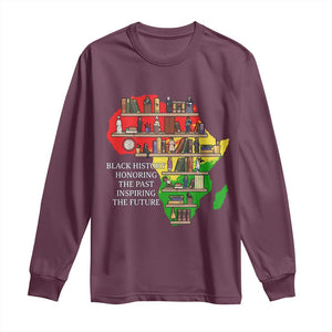 Black History Teacher Long Sleeve Shirt Black History Honoring The Past Inspiring The Future TS14 Maroon Print Your Wear