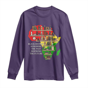 Black History Teacher Long Sleeve Shirt Black History Honoring The Past Inspiring The Future TS14 Purple Print Your Wear