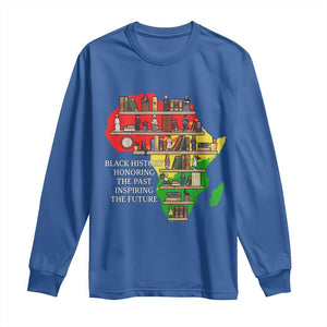 Black History Teacher Long Sleeve Shirt Black History Honoring The Past Inspiring The Future TS14 Royal Blue Print Your Wear