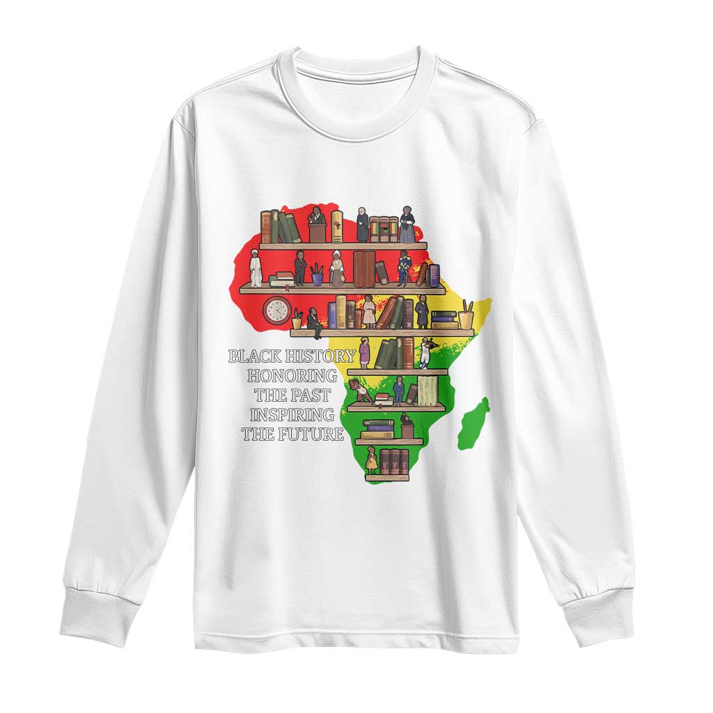 Black History Teacher Long Sleeve Shirt Black History Honoring The Past Inspiring The Future TS14 White Print Your Wear