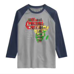 Black History Teacher Raglan Shirt Black History Honoring The Past Inspiring The Future TS14 Sport Gray Navy Print Your Wear