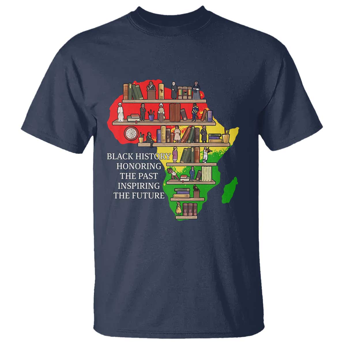Black History Teacher T Shirt Black History Honoring The Past Inspiring The Future TS14 Navy Print Your Wear