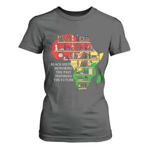 Black History Teacher T Shirt For Women Black History Honoring The Past Inspiring The Future TS14 Dark Heather Print Your Wear