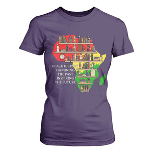 Black History Teacher T Shirt For Women Black History Honoring The Past Inspiring The Future TS14 Purple Print Your Wear