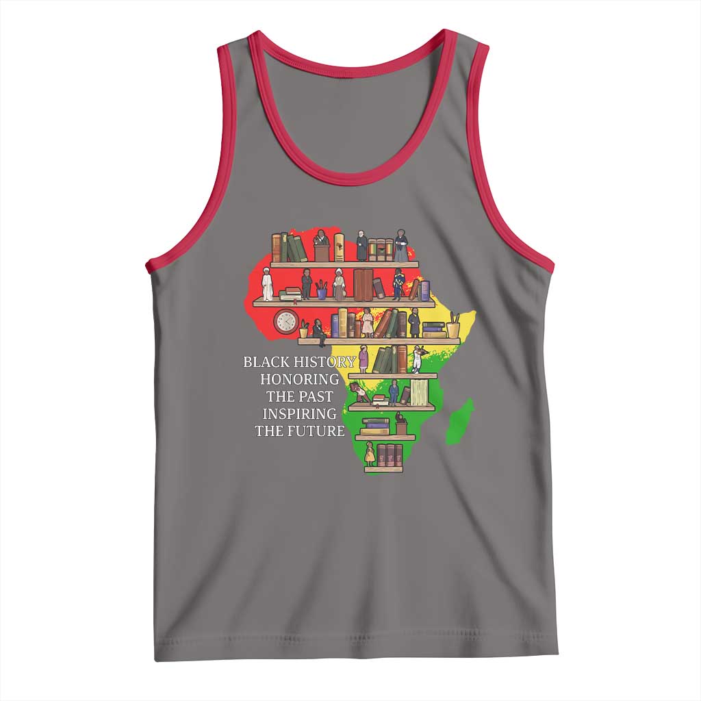 Black History Teacher Tank Top Black History Honoring The Past Inspiring The Future TS14 Deep Heather Red Print Your Wear
