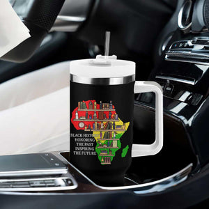 Black History Teacher Tumbler With Handle Black History Honoring The Past Inspiring The Future TS14 Print Your Wear