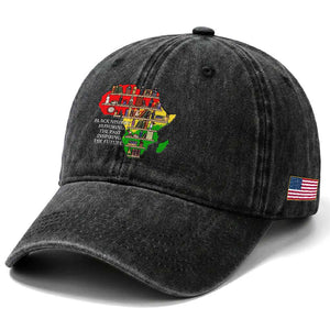 Black History Teacher Washed Cotton Baseball Cap Black History Honoring The Past Inspiring The Future TS14 Print Your Wear