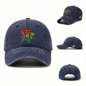 Black History Teacher Washed Cotton Baseball Cap Black History Honoring The Past Inspiring The Future TS14 Washed Cap Universal Fit Navy Print Your Wear