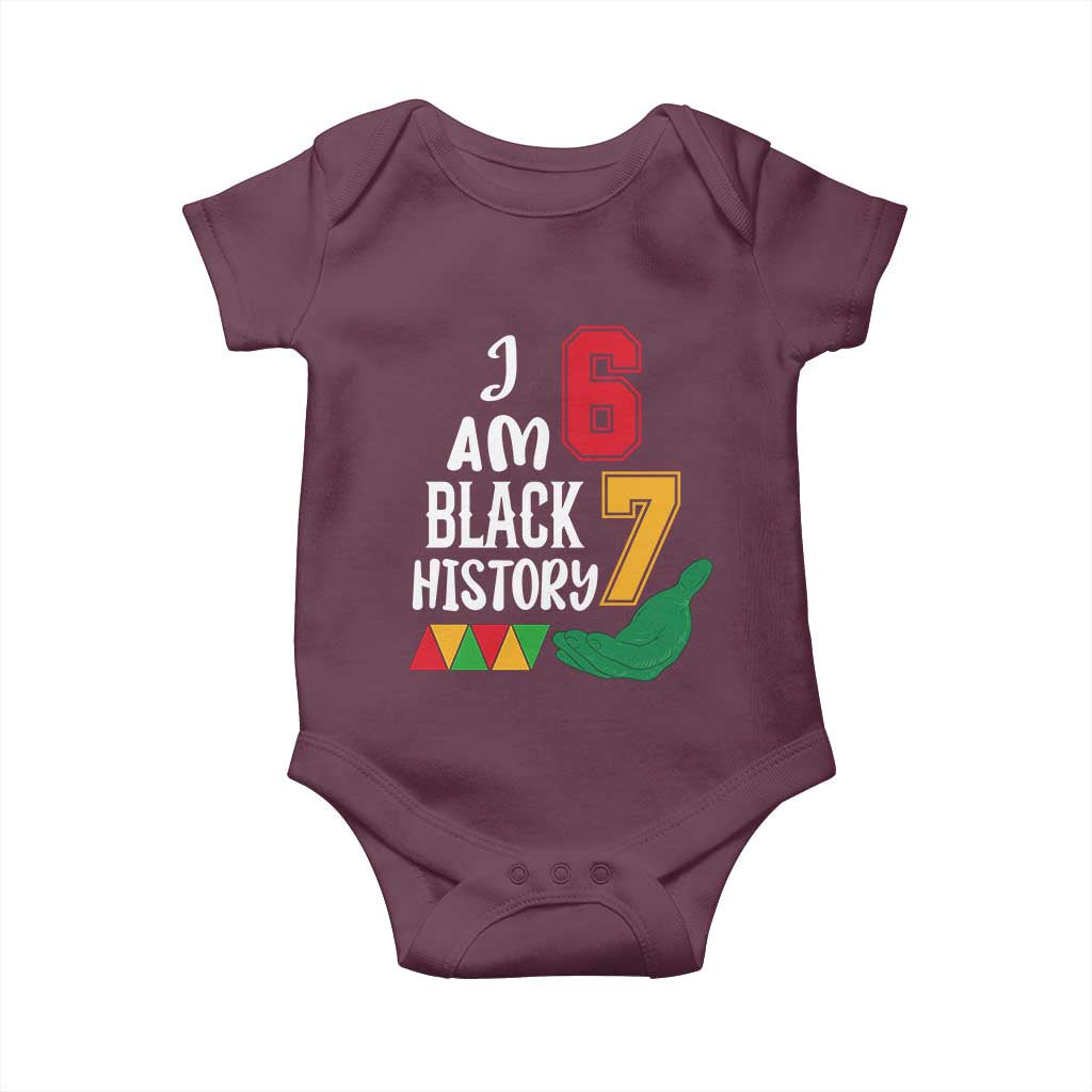 Funny Six Seven African American Baby Onesie Black History Month TS14 Maroon Print Your Wear