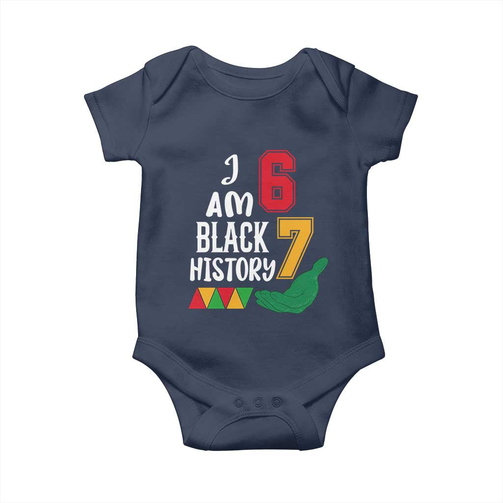 Funny Six Seven African American Baby Onesie Black History Month TS14 Navy Print Your Wear