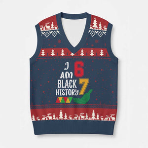 Funny Six Seven African American V-Neck Knit Sweater Vest Black History Month TS14 Navy Red Print Your Wear