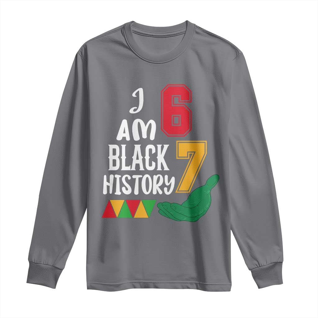 Funny Six Seven African American Long Sleeve Shirt Black History Month TS14 Charcoal Print Your Wear