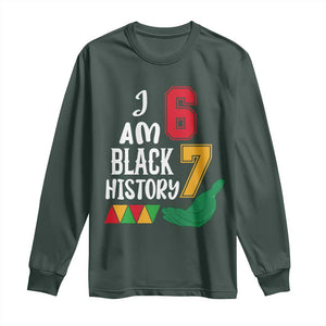 Funny Six Seven African American Long Sleeve Shirt Black History Month TS14 Dark Forest Green Print Your Wear
