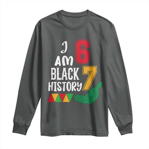 Funny Six Seven African American Long Sleeve Shirt Black History Month TS14 Dark Heather Print Your Wear