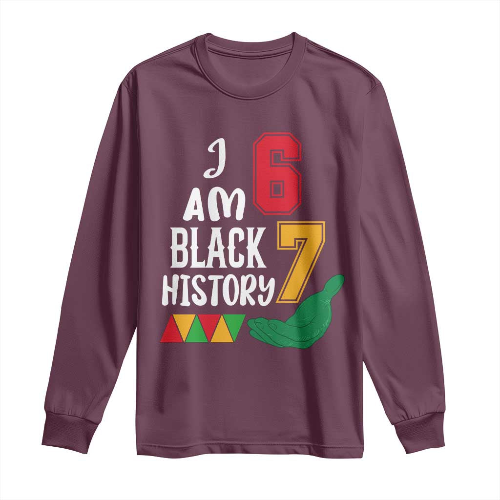Funny Six Seven African American Long Sleeve Shirt Black History Month TS14 Maroon Print Your Wear