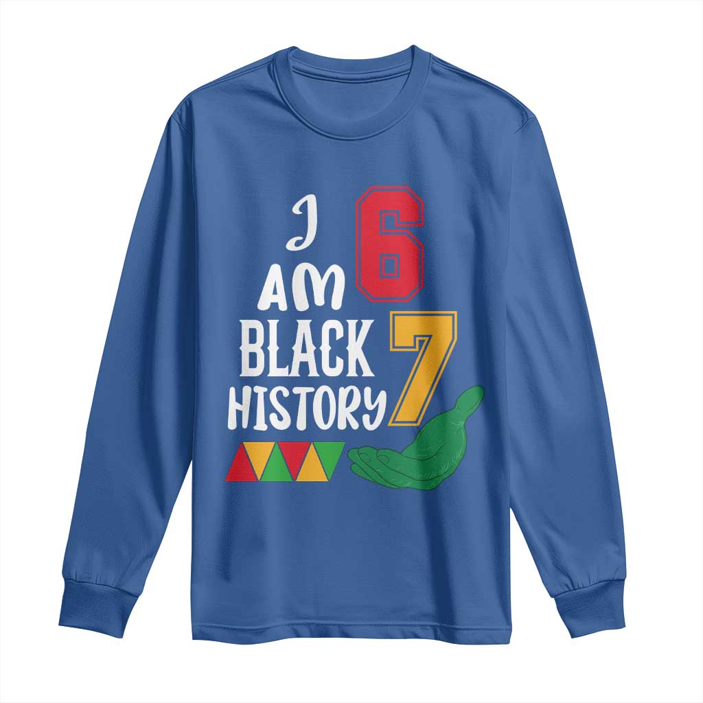 Funny Six Seven African American Long Sleeve Shirt Black History Month TS14 Royal Blue Print Your Wear